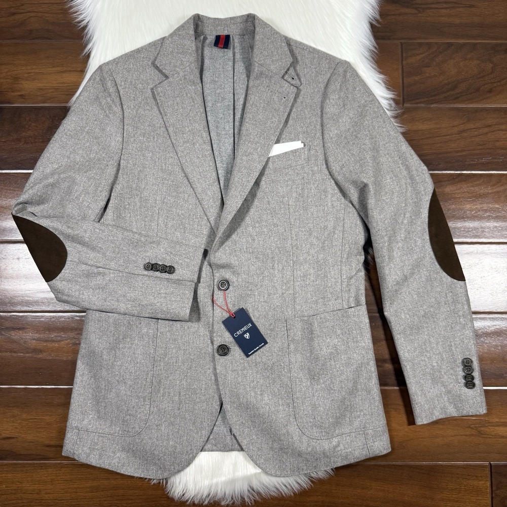 Cremieux Vitale Barberis Canonico Size Medium Wool Woolen‎ Flannel Blazer Jacket